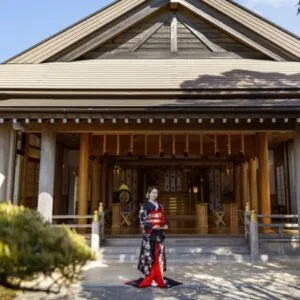 総檜造りの神殿「賀寿殿」の外観|伊勢おかげさま婚